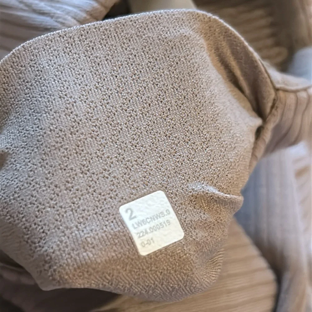 NWT Lululemon Ribbed Softstreme Zip-Leg High-Rise Cropped Pant 25" Taupetastic - Picture 5 of 14